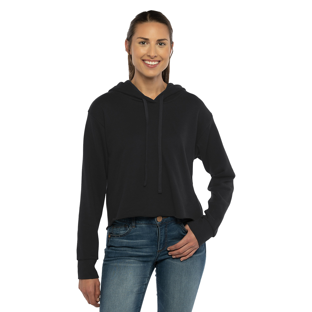 Next Level Women's Laguna Sueded Raw Edge Crop Hoodie - nl9384