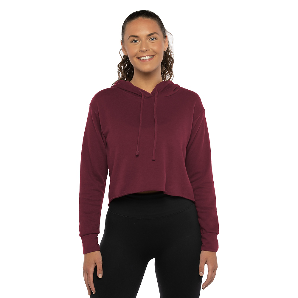 Next Level Women's Laguna Sueded Raw Edge Crop Hoodie - nl9384