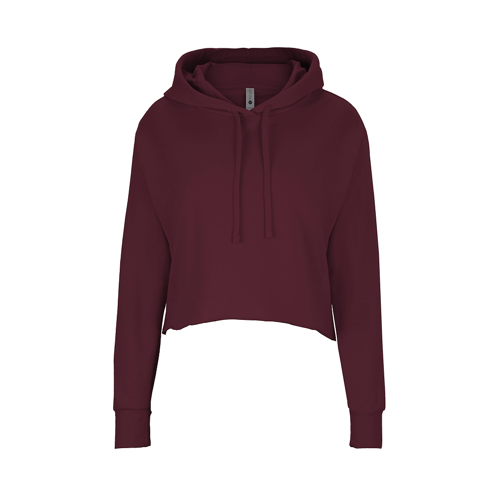 Next Level Women's Laguna Sueded Raw Edge Crop Hoodie - nl9384