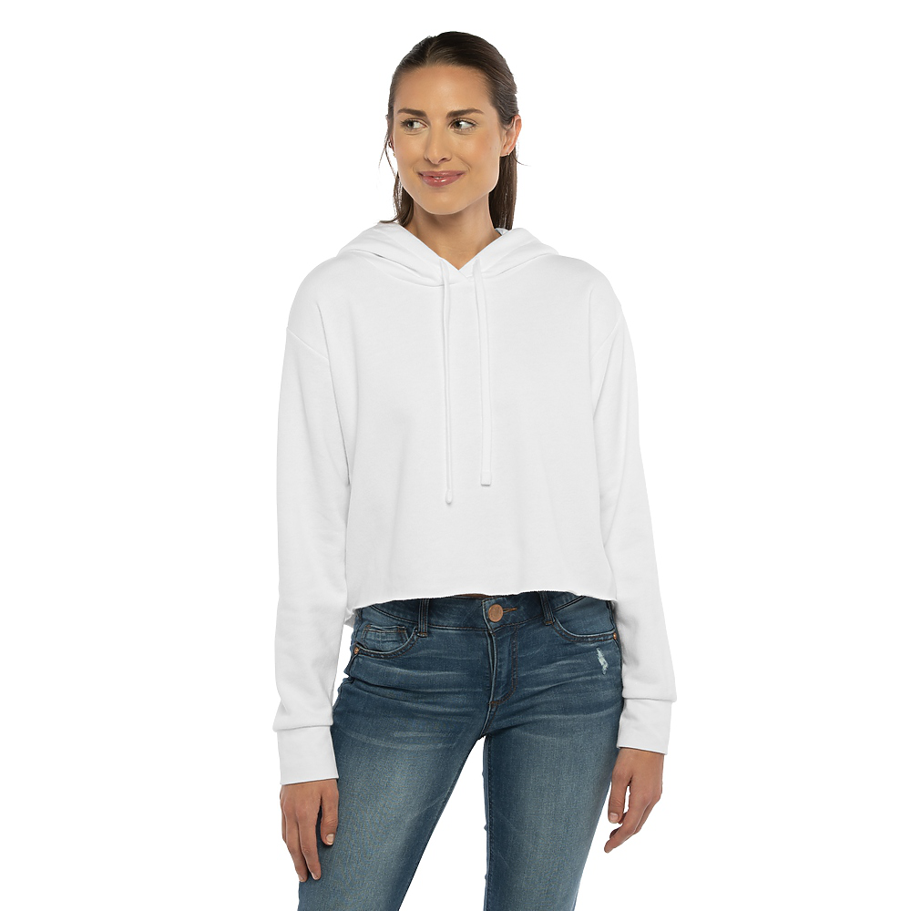 Next Level Women's Laguna Sueded Raw Edge Crop Hoodie - nl9384
